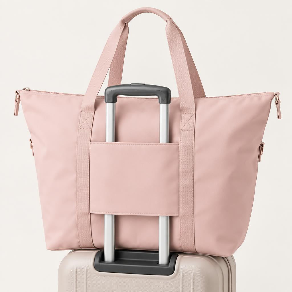 Luhxe Travel Tote in rose with trolley sleeve